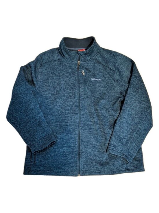 Karbon Other - KARBON Full Zip Sweater Mens Fleece Jacket Blue Softshell Heathered Textured XXL